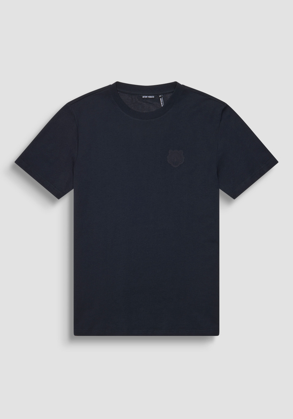 REGULAR FIT COTTON T-SHIRT WITH TIGER PATCH - Antony Morato Online Shop