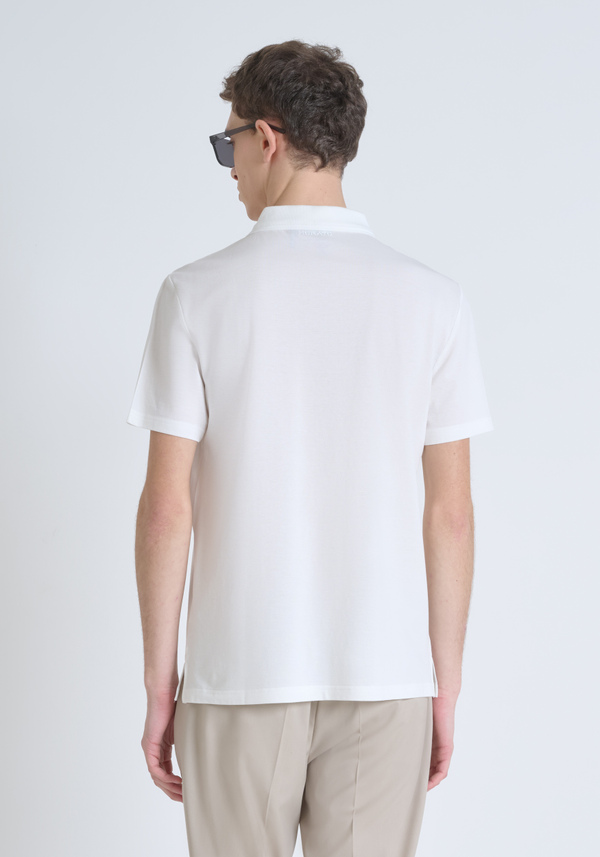 REGULAR FIT 100% COTTON PIQUE POLO SHIRT WITH TONE ON TONE TIGER PATCH - Antony Morato Online Shop