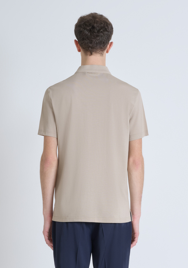 REGULAR FIT 100% COTTON PIQUE POLO SHIRT WITH TONE ON TONE TIGER PATCH - Antony Morato Online Shop