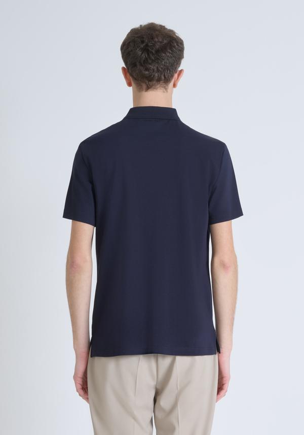 REGULAR FIT 100% COTTON PIQUE POLO SHIRT WITH TONE ON TONE TIGER PATCH - Antony Morato Online Shop