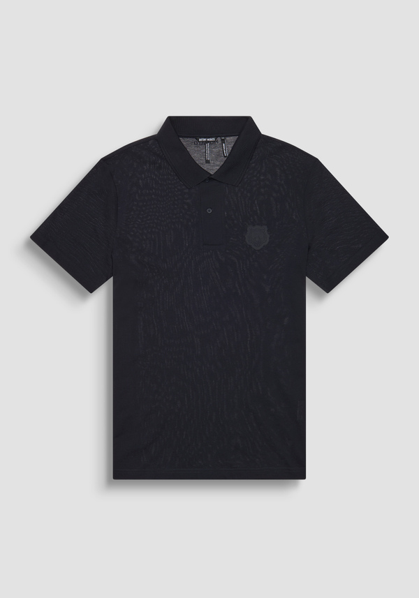 REGULAR FIT 100% COTTON PIQUE POLO SHIRT WITH TONE ON TONE TIGER PATCH - Antony Morato Online Shop