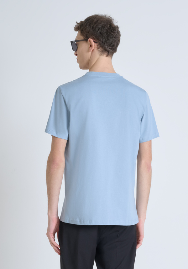 CAMISETA REGULAR FIT DE PUNTO DE ALGODÓN CON LOGOTIPO DE COLOR LISO - Antony Morato Online Shop