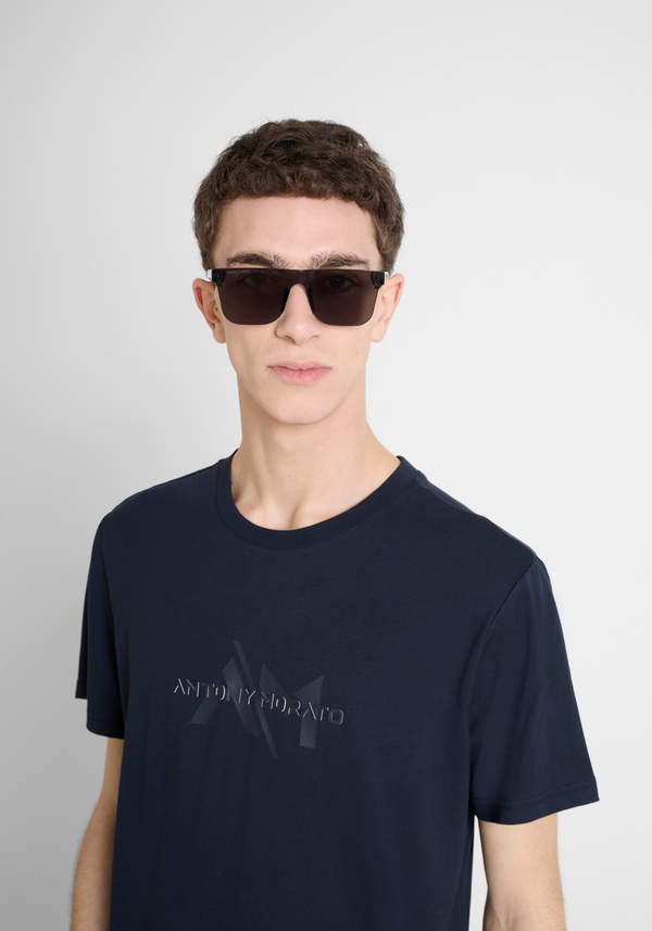 REGULAR FIT COTTON JERSEY T-SHIRT WITH ONE-TONE LOGO - Antony Morato Online Shop