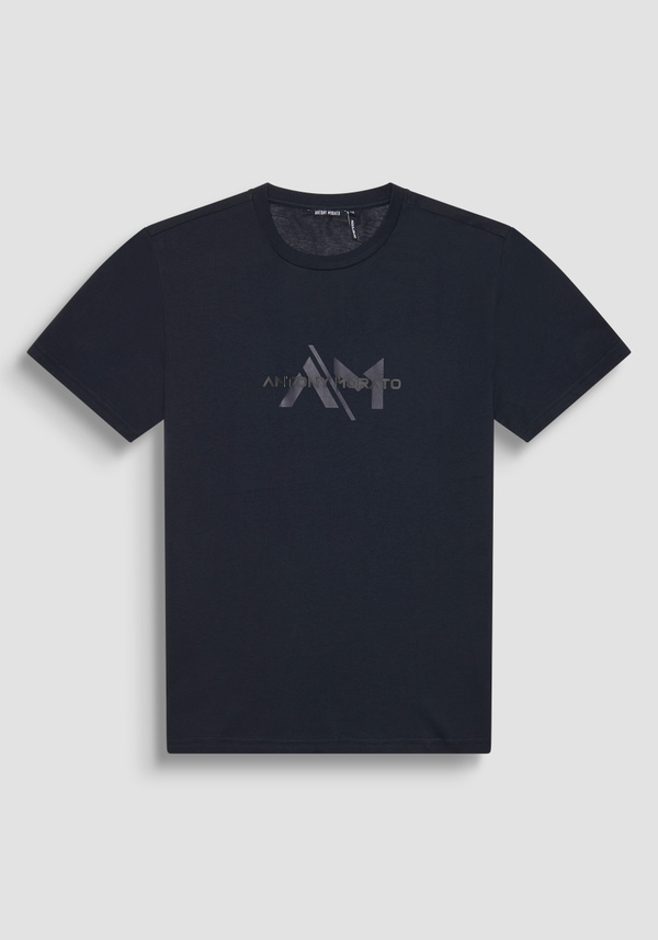REGULAR FIT COTTON JERSEY T-SHIRT WITH ONE-TONE LOGO - Antony Morato Online Shop