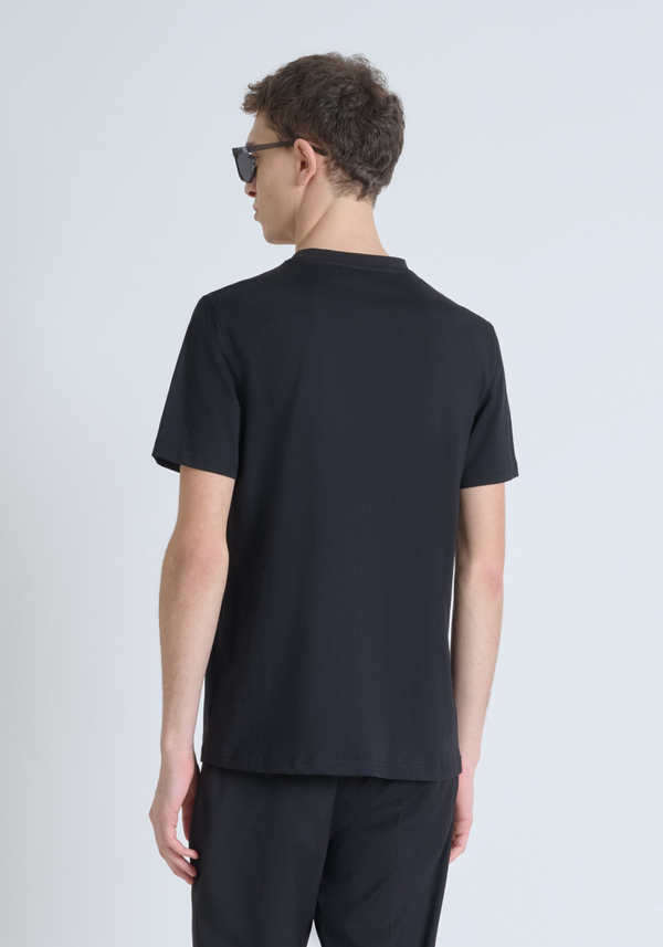 T-SHIRT REGULAR FIT EN JERSEY DE COTON AVEC LOGO COULEUR UNIE - Antony Morato Online Shop