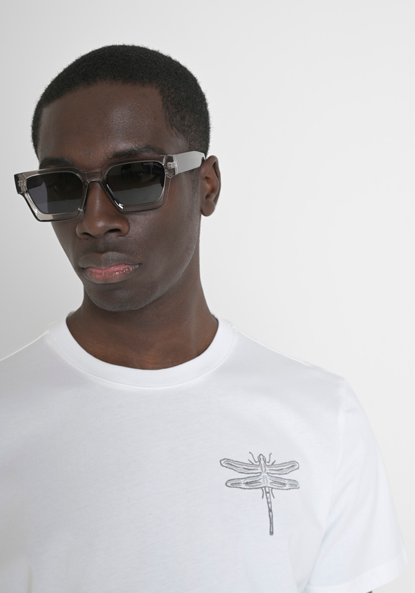 REGULAR FIT COTTON JERSEY T-SHIRT WITH SPONGE EFFECT PRINT - Antony Morato Online Shop