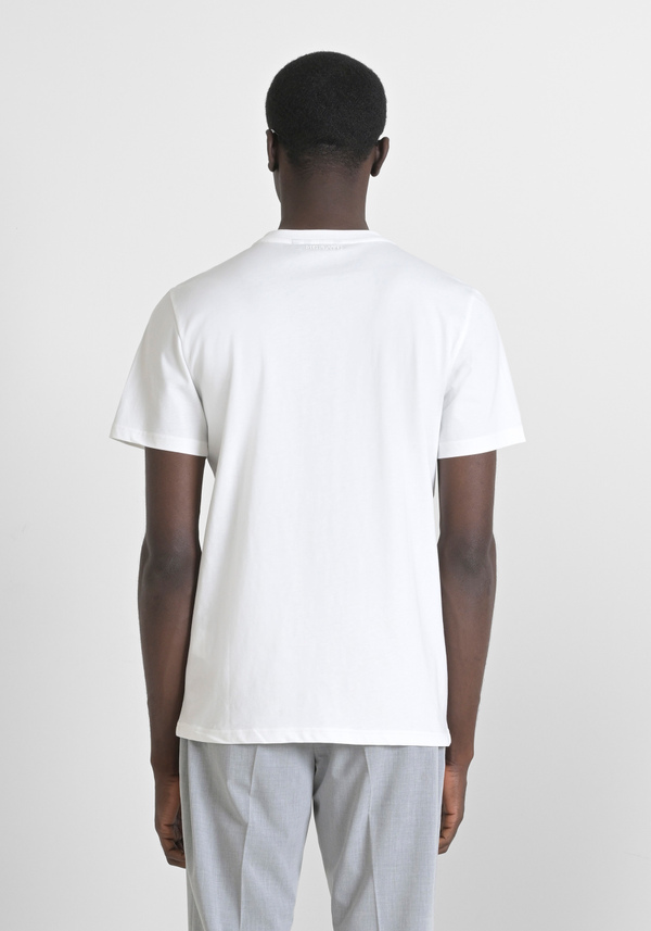 REGULAR FIT COTTON JERSEY T-SHIRT WITH SPONGE EFFECT PRINT - Antony Morato Online Shop
