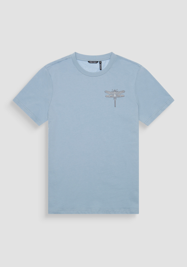 REGULAR FIT COTTON JERSEY T-SHIRT WITH SPONGE EFFECT PRINT - Antony Morato Online Shop