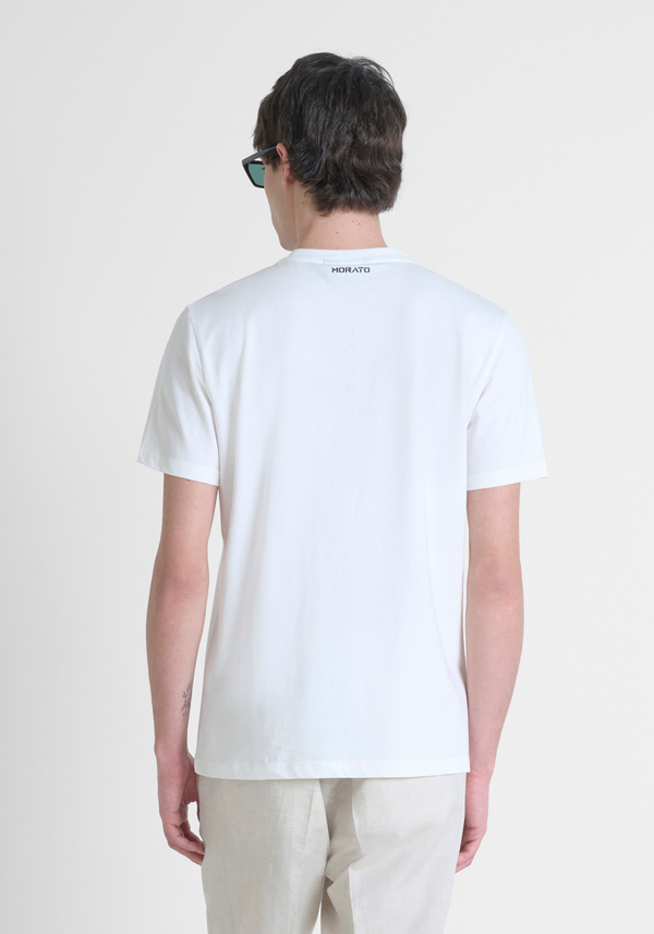 T-SHIRT REGULAR FIT AUS BAUMWOLLJERSEY MIT SCHWAMMEFFEKT-APPLIKATION - Antony Morato Online Shop