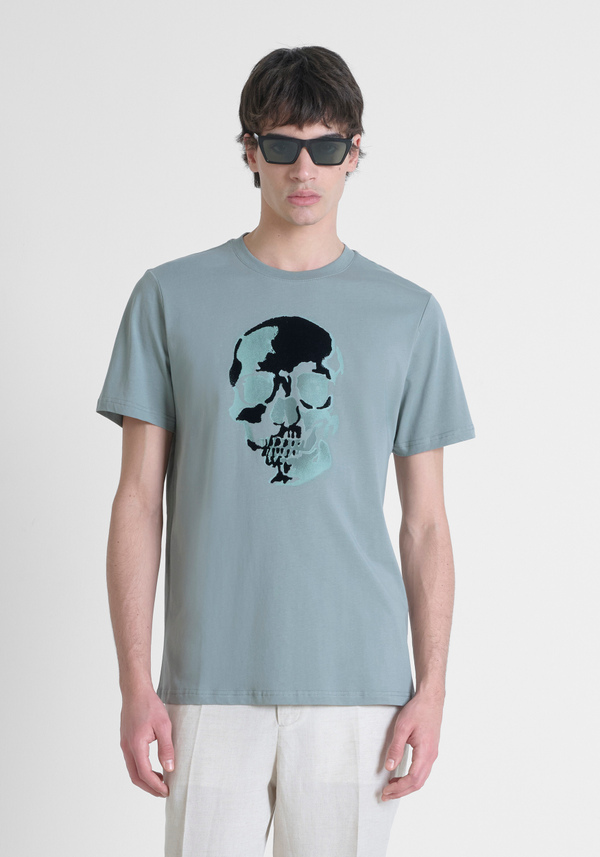 T-SHIRT REGULAR FIT EN JERSEY DE COTON AVEC IMPRIMÉ EFFET ÉPONGE - Antony Morato Online Shop