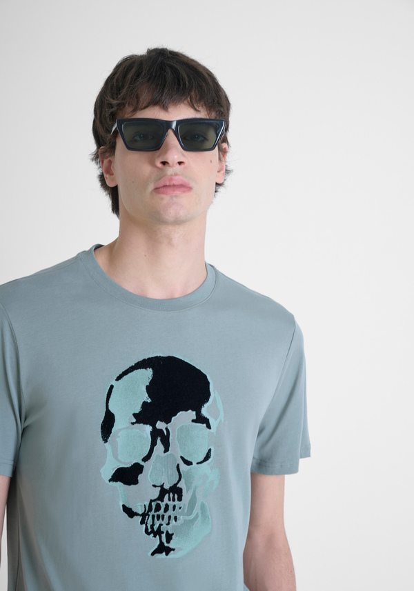 T-SHIRT REGULAR FIT EN JERSEY DE COTON AVEC IMPRIMÉ EFFET ÉPONGE - Antony Morato Online Shop