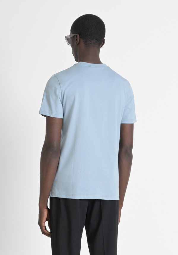 REGULAR FIT 100% COTTON JERSEY T-SHIRT WITH STITCHED PATCH AND CONTRASTING MONOGRAM - Antony Morato Online Shop