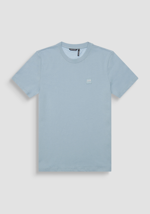 REGULAR FIT 100% COTTON JERSEY T-SHIRT WITH STITCHED PATCH AND CONTRASTING MONOGRAM - Antony Morato Online Shop
