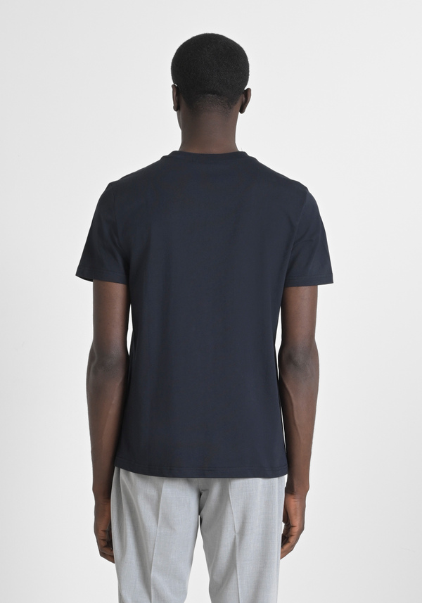 REGULAR FIT 100% COTTON JERSEY T-SHIRT WITH STITCHED PATCH AND CONTRASTING MONOGRAM - Antony Morato Online Shop