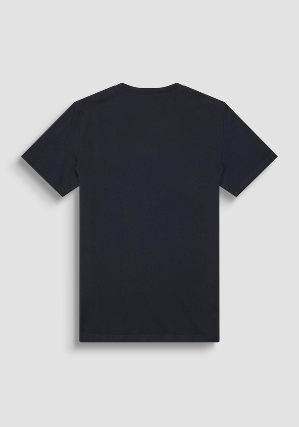 REGULAR FIT 100% COTTON JERSEY T-SHIRT WITH STITCHED PATCH AND CONTRASTING MONOGRAM - Antony Morato Online Shop