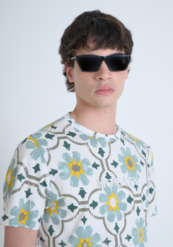 CAMISETA REGULAR FIT DE ALGODÓN JERSEY ESTAMPADO CON LOGOTIPO IMPRESO EN DOBLE CAPA - Antony Morato Online Shop