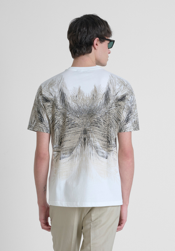 REGULAR FIT COTTON T-SHIRT WITH NATURAL PRINT - Antony Morato Online Shop