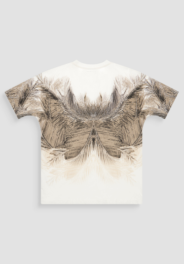 REGULAR FIT COTTON T-SHIRT WITH NATURAL PRINT - Antony Morato Online Shop