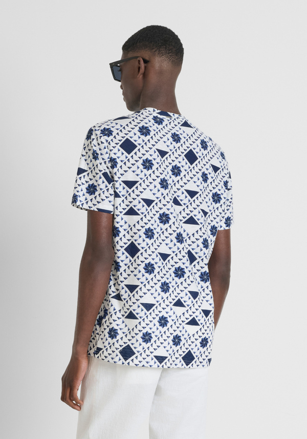 T-SHIRT REGULAR FIT EN COTON IMPRIMÉ MERCERISÉ - Antony Morato Online Shop