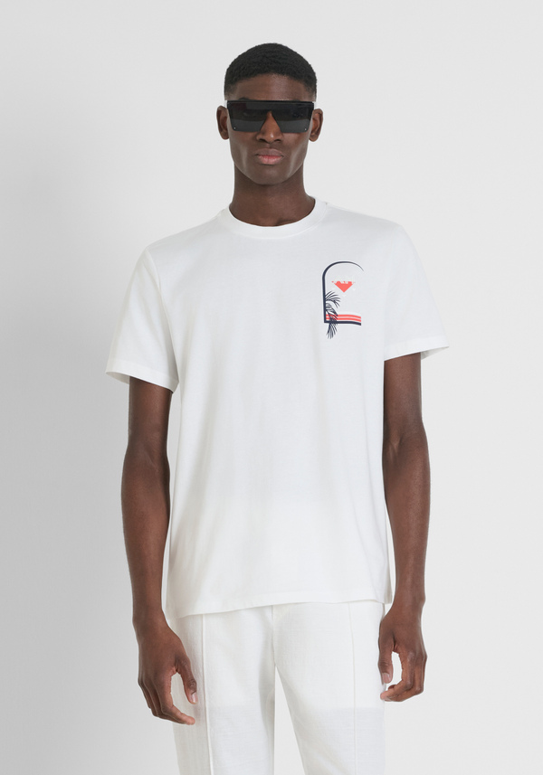 T-SHIRT REGULAR FIT EN JERSEY DE COTON AVEC IMPRESSION - Antony Morato Online Shop