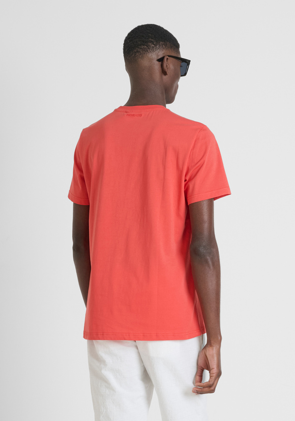 T-SHIRT REGULAR FIT EN JERSEY DE COTON AVEC IMPRESSION DE LOGO EN CAOUTCHOUC - Antony Morato Online Shop