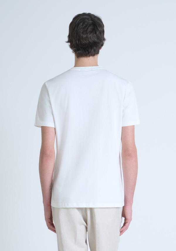 CAMISETA REGULAR FIT DE ALGODÓN JERSEY CON LOGOTIPO DE CORCHO ESTAMPADO - Antony Morato Online Shop