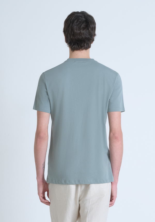 CAMISETA REGULAR FIT DE ALGODÓN JERSEY CON LOGOTIPO DE CORCHO ESTAMPADO - Antony Morato Online Shop