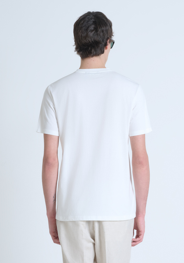 CAMISETA REGULAR FIT DE ALGODÓN JERSEY CON LOGOTIPO DE CORCHO ESTAMPADO - Antony Morato Online Shop