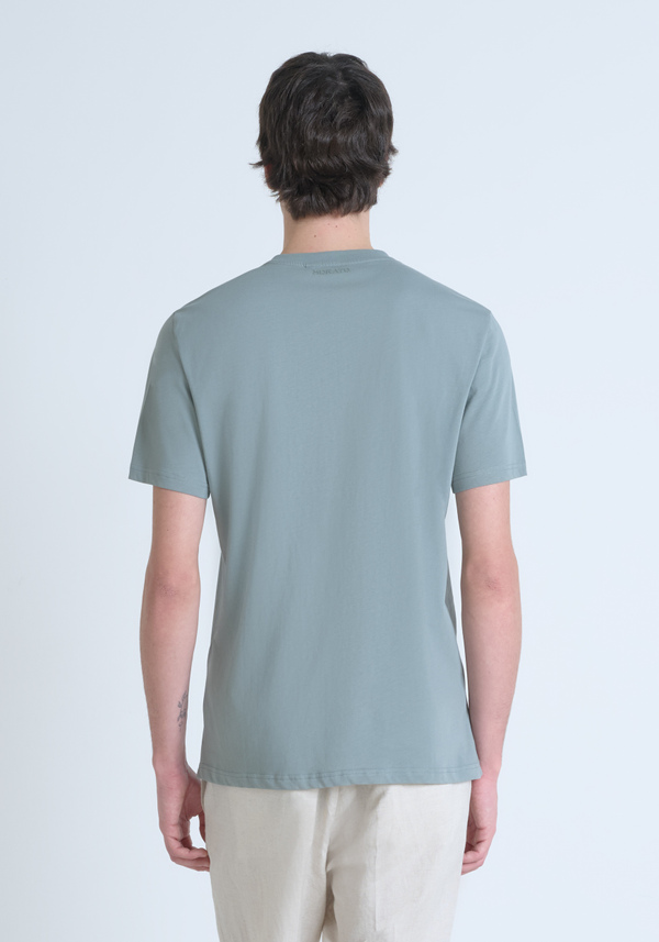 CAMISETA REGULAR FIT DE ALGODÓN JERSEY CON LOGOTIPO DE CORCHO ESTAMPADO - Antony Morato Online Shop