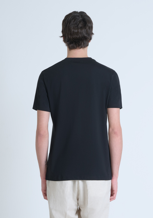 CAMISETA REGULAR FIT DE ALGODÓN JERSEY CON LOGOTIPO DE CORCHO ESTAMPADO - Antony Morato Online Shop