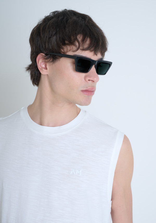 TOP REGULAR FIT DE ALGODÓN JERSEY CON LOGOTIPO BORDADO - Antony Morato Online Shop