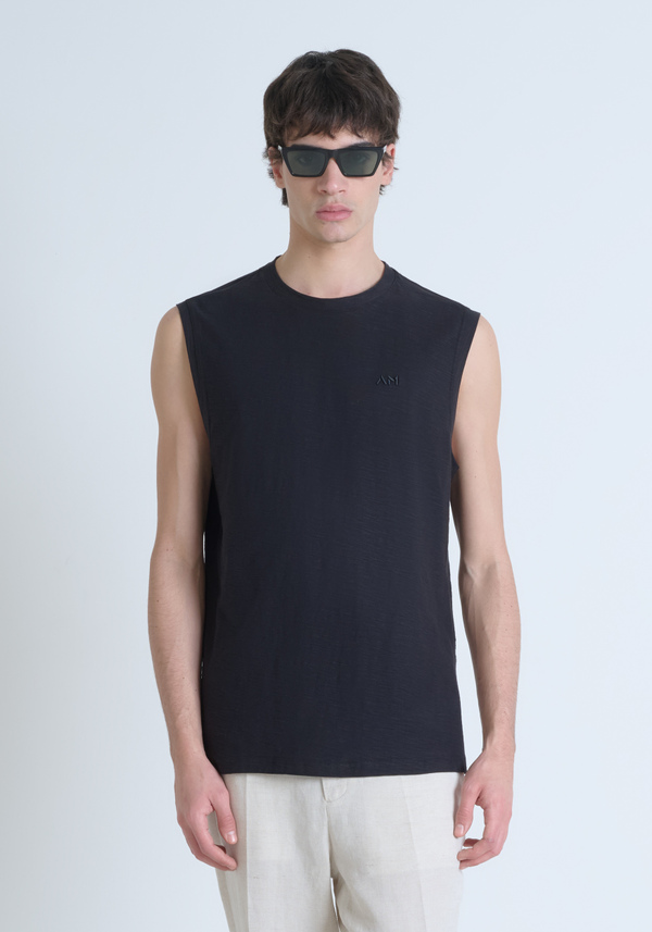 T.SHIRT REGULAR FIT IN JERSEY DI COTONE CON LOGO RICAMATO - Antony Morato Online Shop
