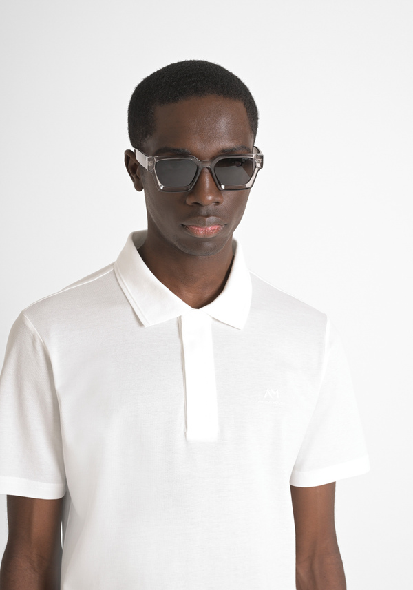POLO DÉCONTRACTÉ EN COTON PICQUET MÉRICÉRISÉ AVEC IMPRESSION DU LOGO - Antony Morato Online Shop