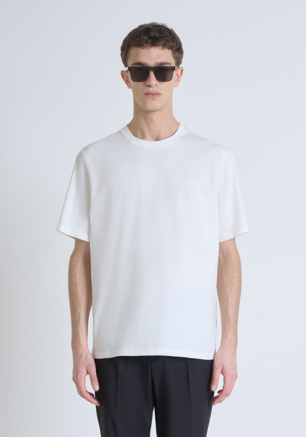 RELAXED FIT COTTON T-SHIRT WITH HEART-SIDE MONOGRAM - Antony Morato Online Shop