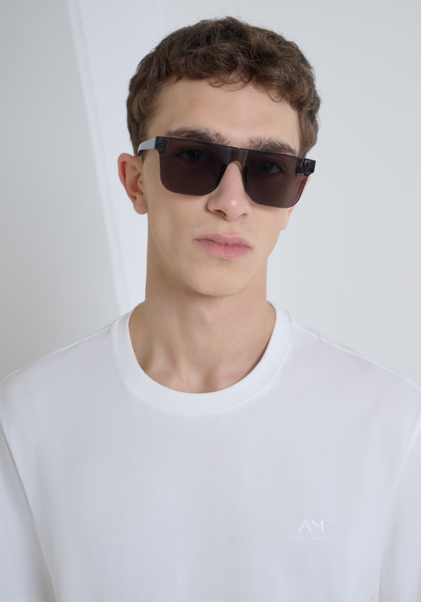 RELAXED FIT COTTON T-SHIRT WITH HEART-SIDE MONOGRAM - Antony Morato Online Shop