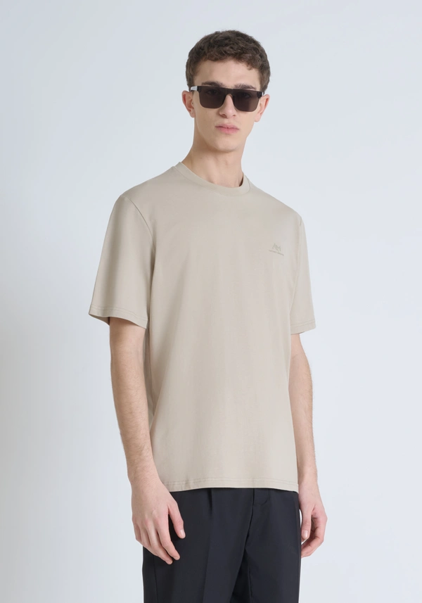 T-SHIRT REGULAR FIT EN COTON AVEC IMPRIMÉ NATUREL - Antony Morato Online Shop