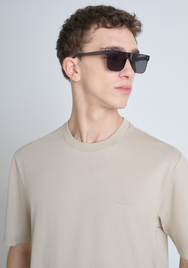 T-SHIRT REGULAR FIT EN COTON AVEC IMPRIMÉ NATUREL - Antony Morato Online Shop