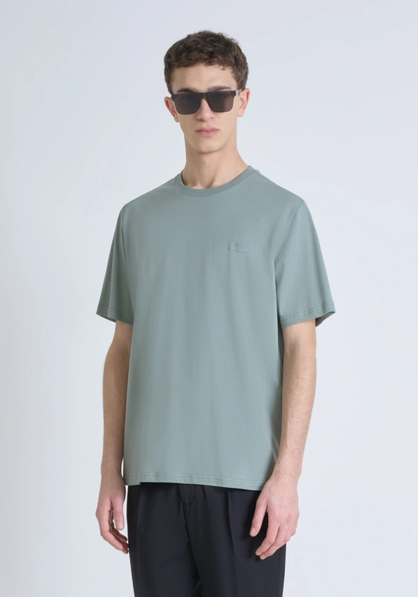 RELAXED FIT COTTON T-SHIRT WITH HEART-SIDE MONOGRAM - Antony Morato Online Shop
