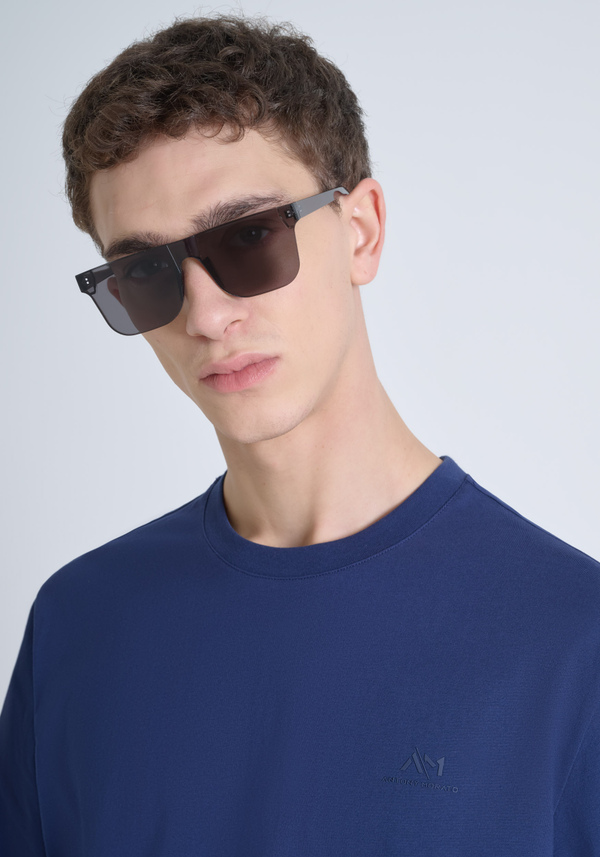 RELAXED FIT COTTON T-SHIRT WITH HEART-SIDE MONOGRAM - Antony Morato Online Shop
