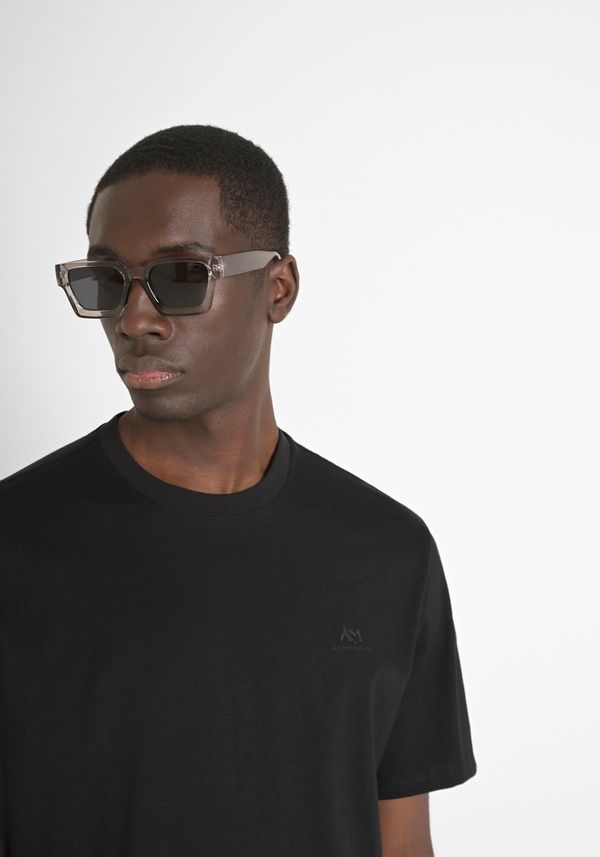 RELAXED FIT COTTON T-SHIRT WITH HEART-SIDE MONOGRAM - Antony Morato Online Shop