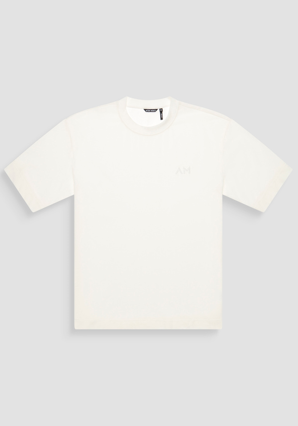 T-SHIRT RELAXED FIT AUS BAUMWOLLE MIT MONOGRAMM AUF DER LINKEN BRUSTSEITE - Antony Morato Online Shop