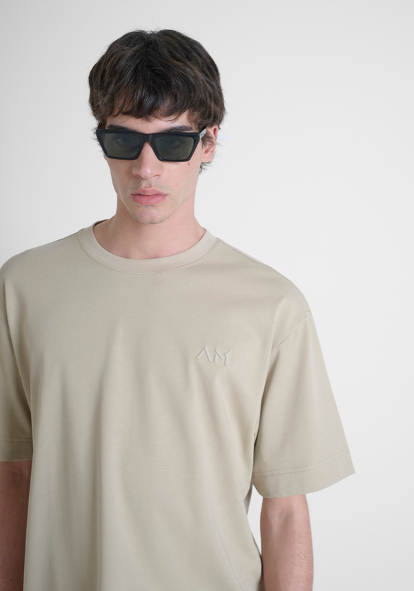T-SHIRT BOXY FIT IN JERSEY DI COTONE CON LOGO RICAMATO - Antony Morato Online Shop