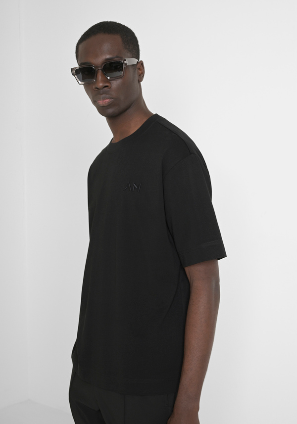 BOXY FIT COTTON T-SHIRT WITH EMBROIDERED LOGO - Antony Morato Online Shop