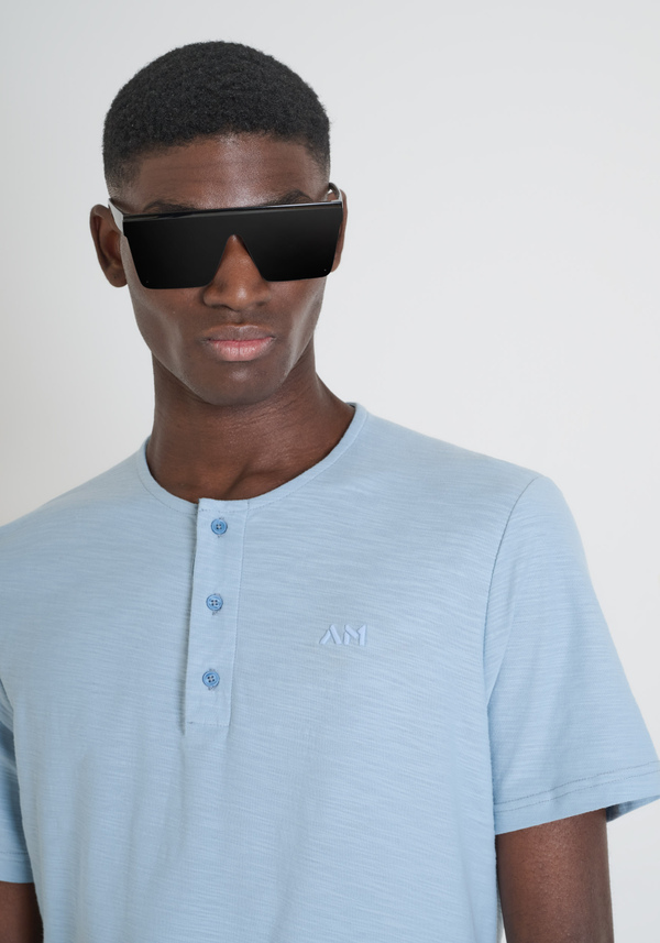 CAMISETA REGULAR SLUB JERSEY DE ALGODÓN CON LOGOTIPO BORDADO - Antony Morato Online Shop