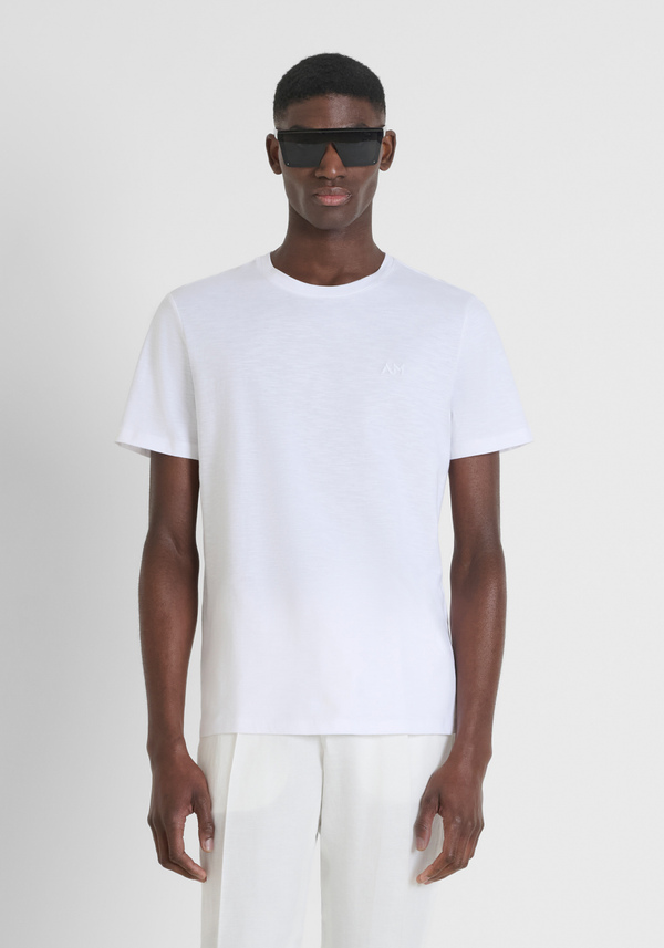 CAMISETA REGULAR FIT EN TEJIDO DE ALGODÓN CON LOGOTIPO BORDADO - Antony Morato Online Shop