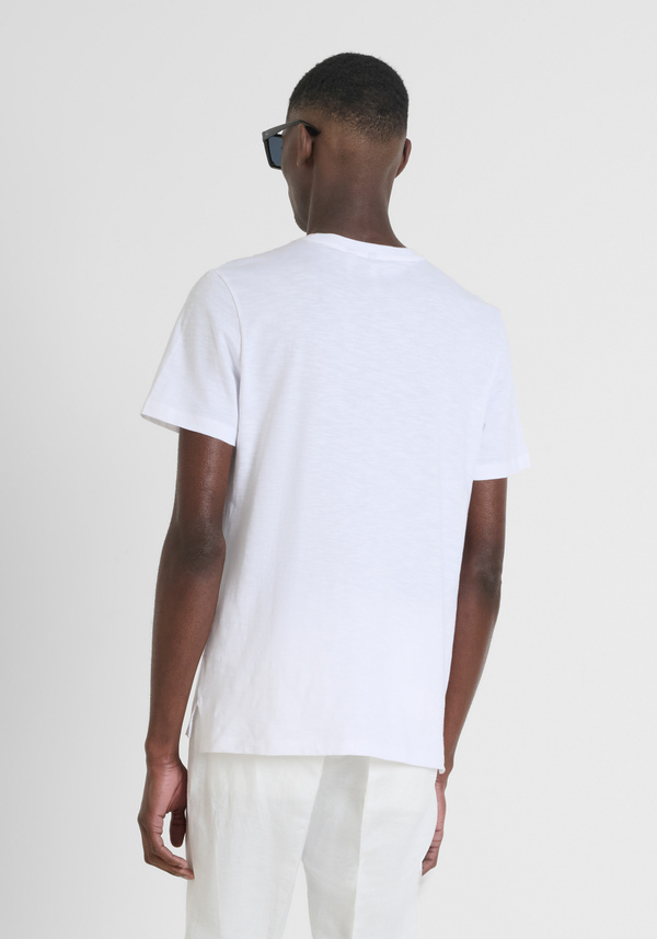 CAMISETA REGULAR FIT EN TEJIDO DE ALGODÓN CON LOGOTIPO BORDADO - Antony Morato Online Shop