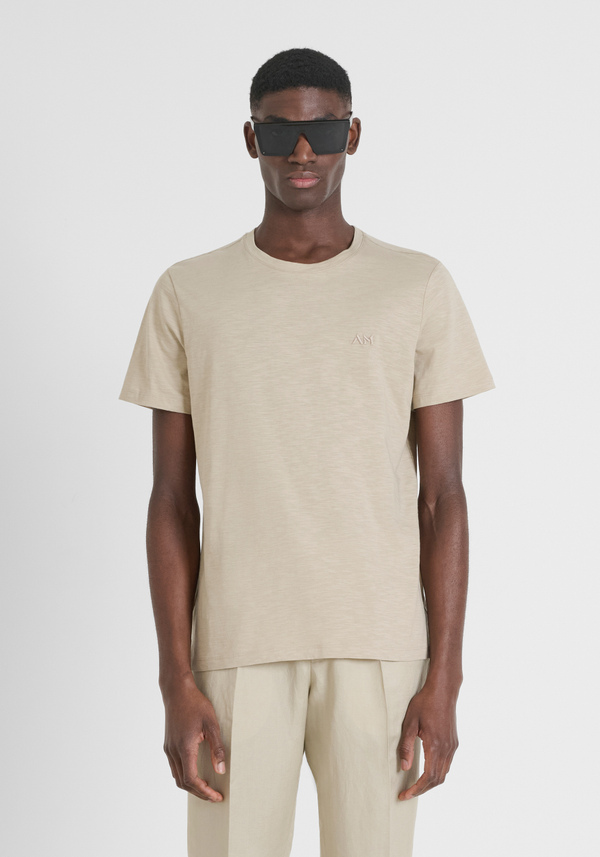 CAMISETA REGULAR FIT EN TEJIDO DE ALGODÓN CON LOGOTIPO BORDADO - Antony Morato Online Shop