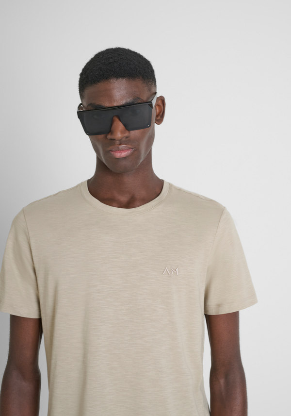 CAMISETA REGULAR FIT EN TEJIDO DE ALGODÓN CON LOGOTIPO BORDADO - Antony Morato Online Shop