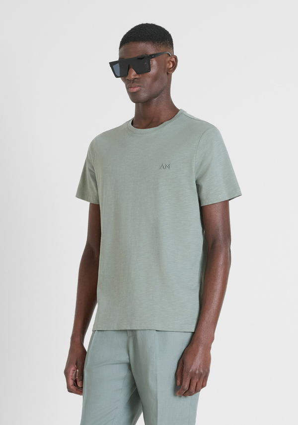 CAMISETA REGULAR FIT EN TEJIDO DE ALGODÓN CON LOGOTIPO BORDADO - Antony Morato Online Shop
