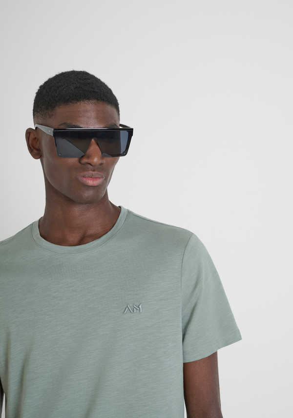 CAMISETA REGULAR FIT EN TEJIDO DE ALGODÓN CON LOGOTIPO BORDADO - Antony Morato Online Shop